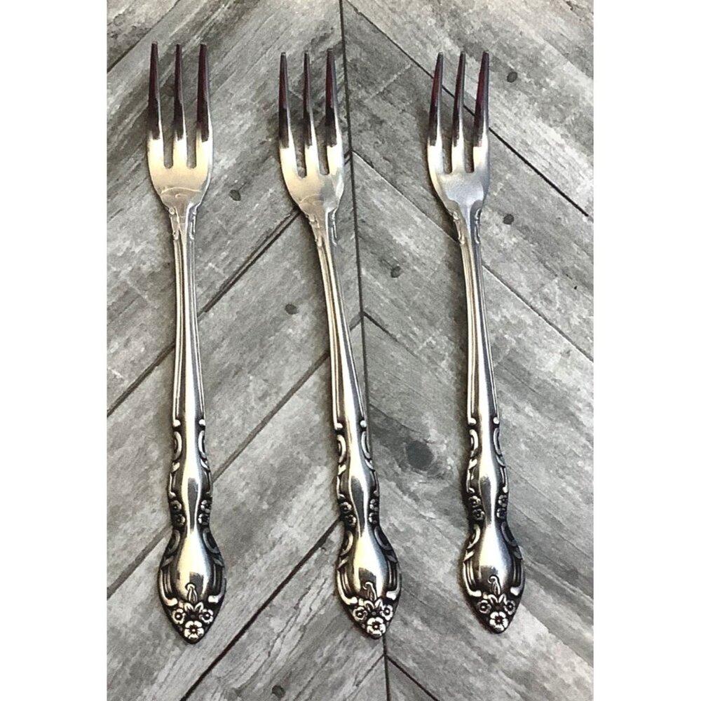 Set Of 3 Imperial Stainless Seafood  Cocktail Forks Flatware